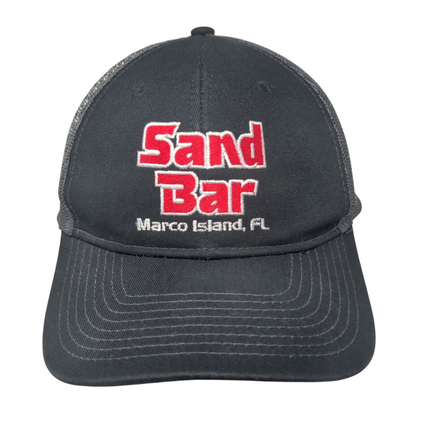 Sand Bar Marco Island FL Snapback Trucker Hat Black OS Adjustable Port Authority