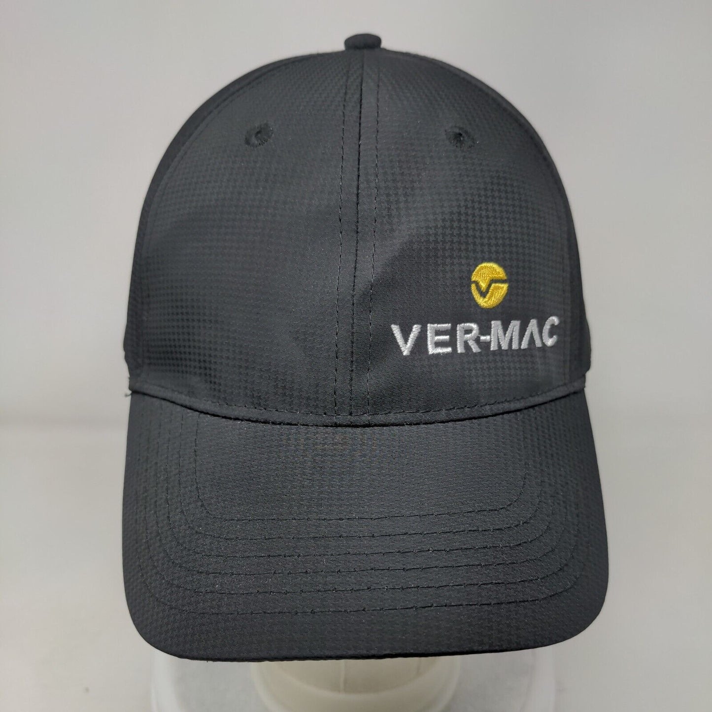 Ver-Mac Strapback Hat Black One Size Adjustable Embroidered 6 Panel