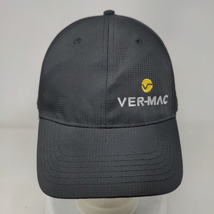 Ver-Mac Strapback Hat Black One Size Adjustable Embroidered 6 Panel
