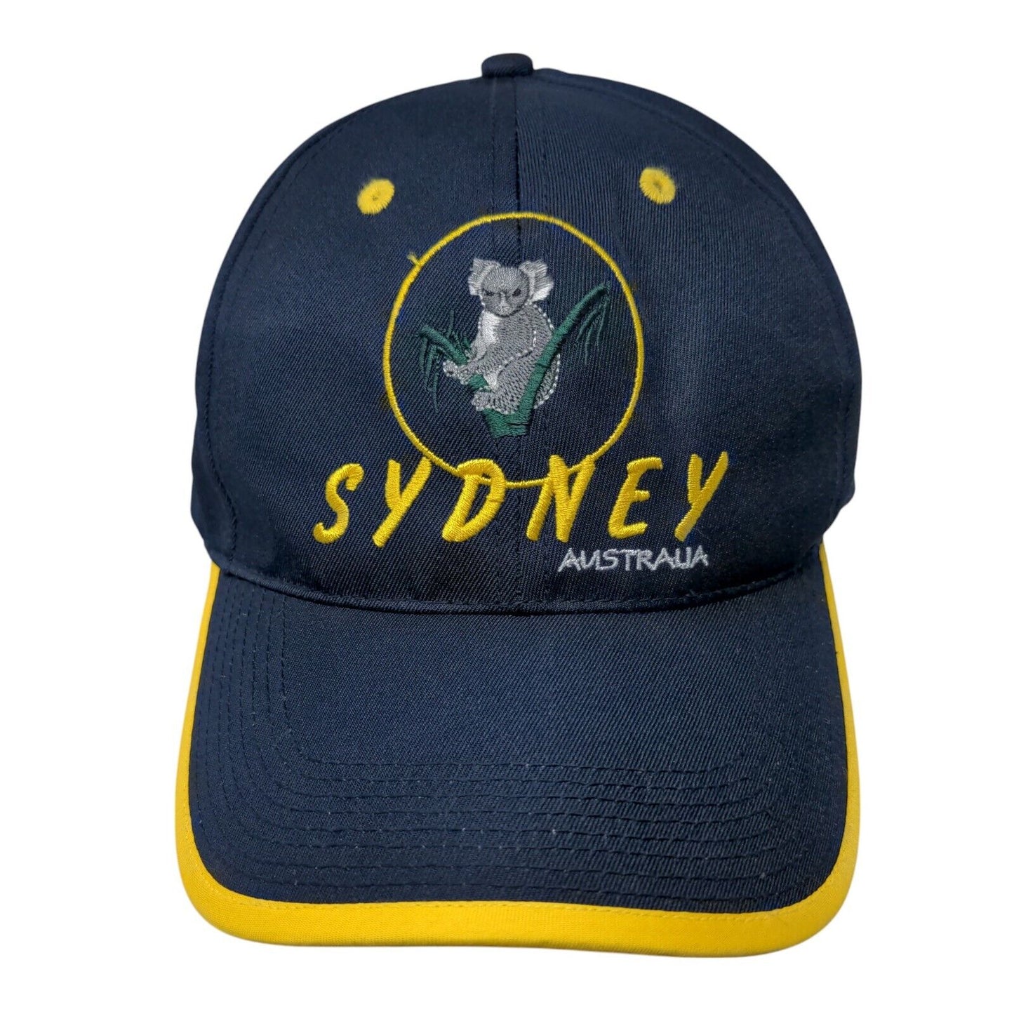 Sydney Australia Koala Snapback Hat Blue OSFA Embroidered Yellow Trim