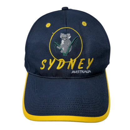 Sydney Australia Koala Snapback Hat Blue OSFA Embroidered Yellow Trim
