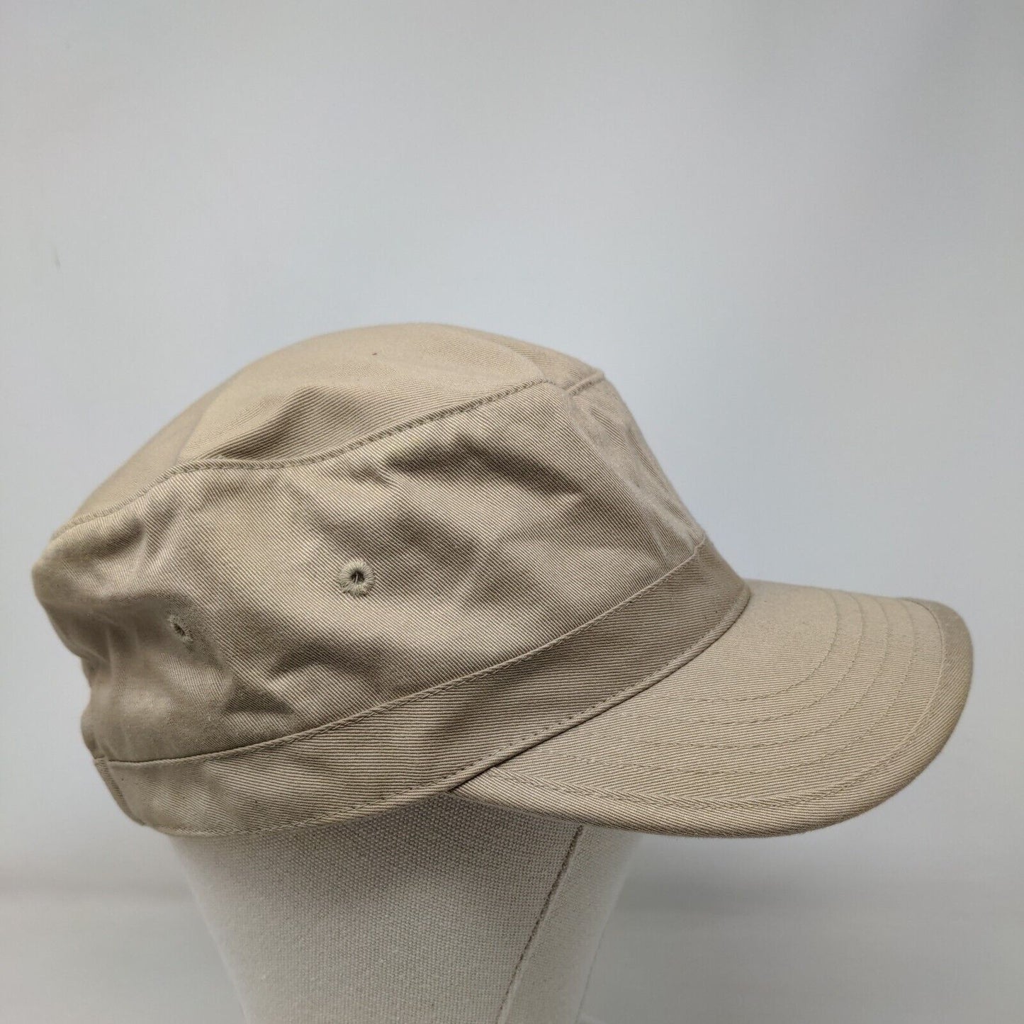 Lunada Bay Strapback Army Cap Tan OSFA Adjustable Vented Holes Blank Cotton