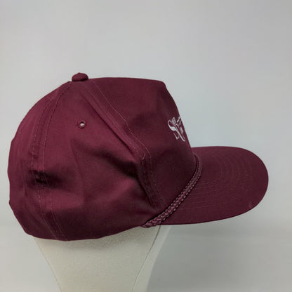 Sewer Cam Men's Snapback Trucker Hat Red Burgundy Size OSFA Graphic Logo Indiana