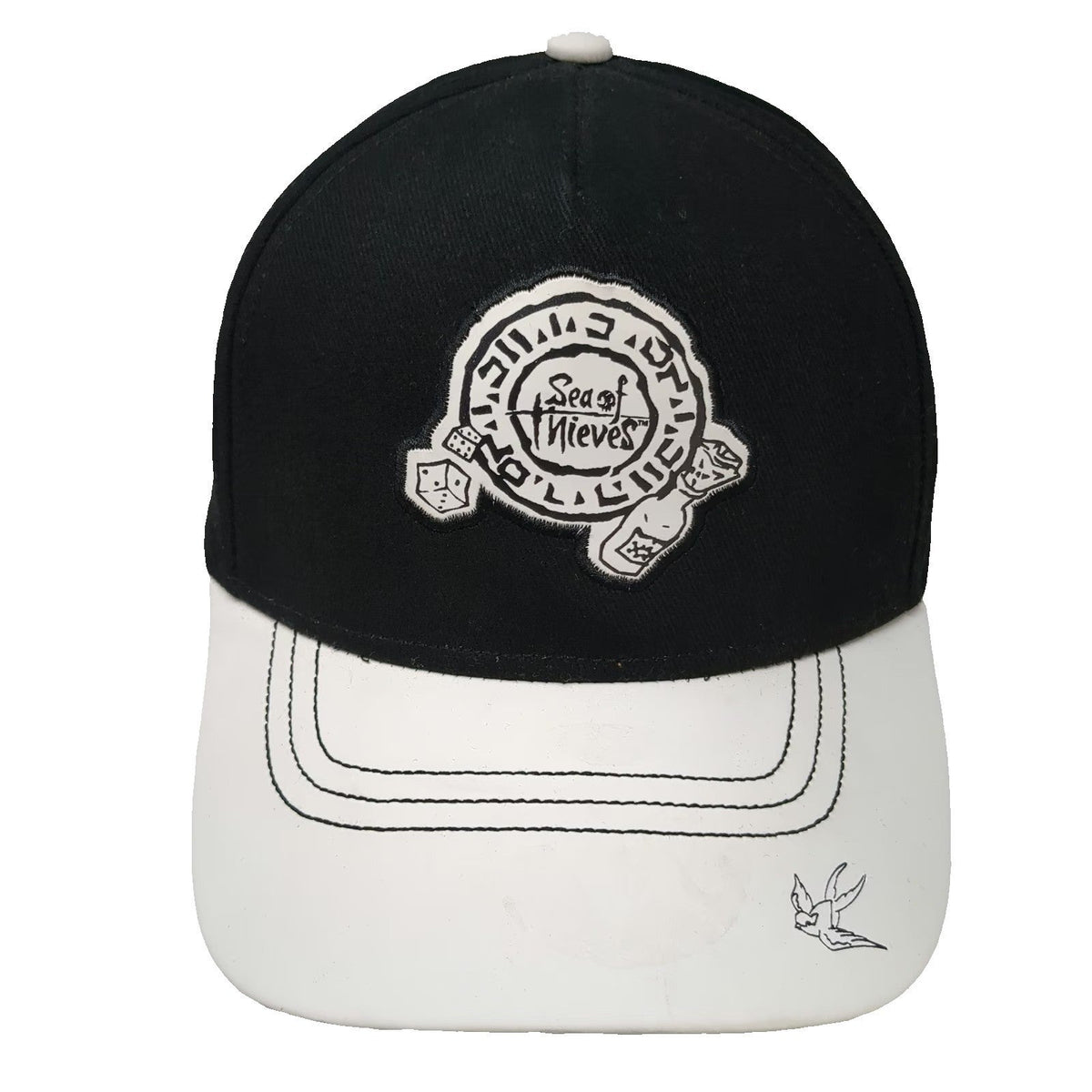 Sea of Thieves 5 Panel Black One Size Snapback Video Game Bird Graphic Hat