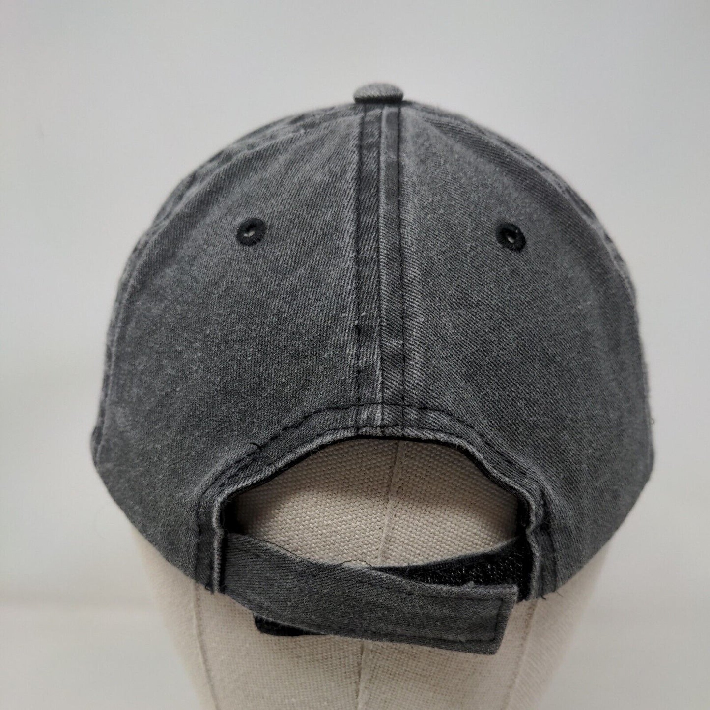 Unbranded Strapback Hat Black Soot Gray OSFM Adjustable Blank