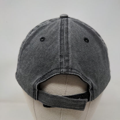 Unbranded Strapback Hat Black Soot Gray OSFM Adjustable Blank