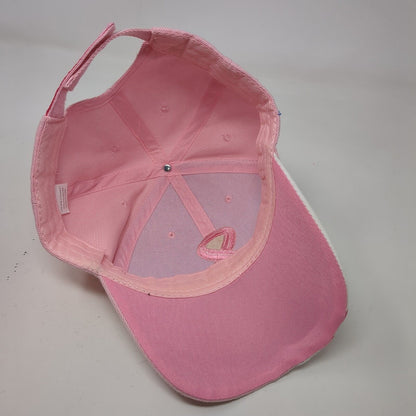 Pink Ribbon Strapback Hat Pink OSFM Embroidered Breast Cancer Awareness