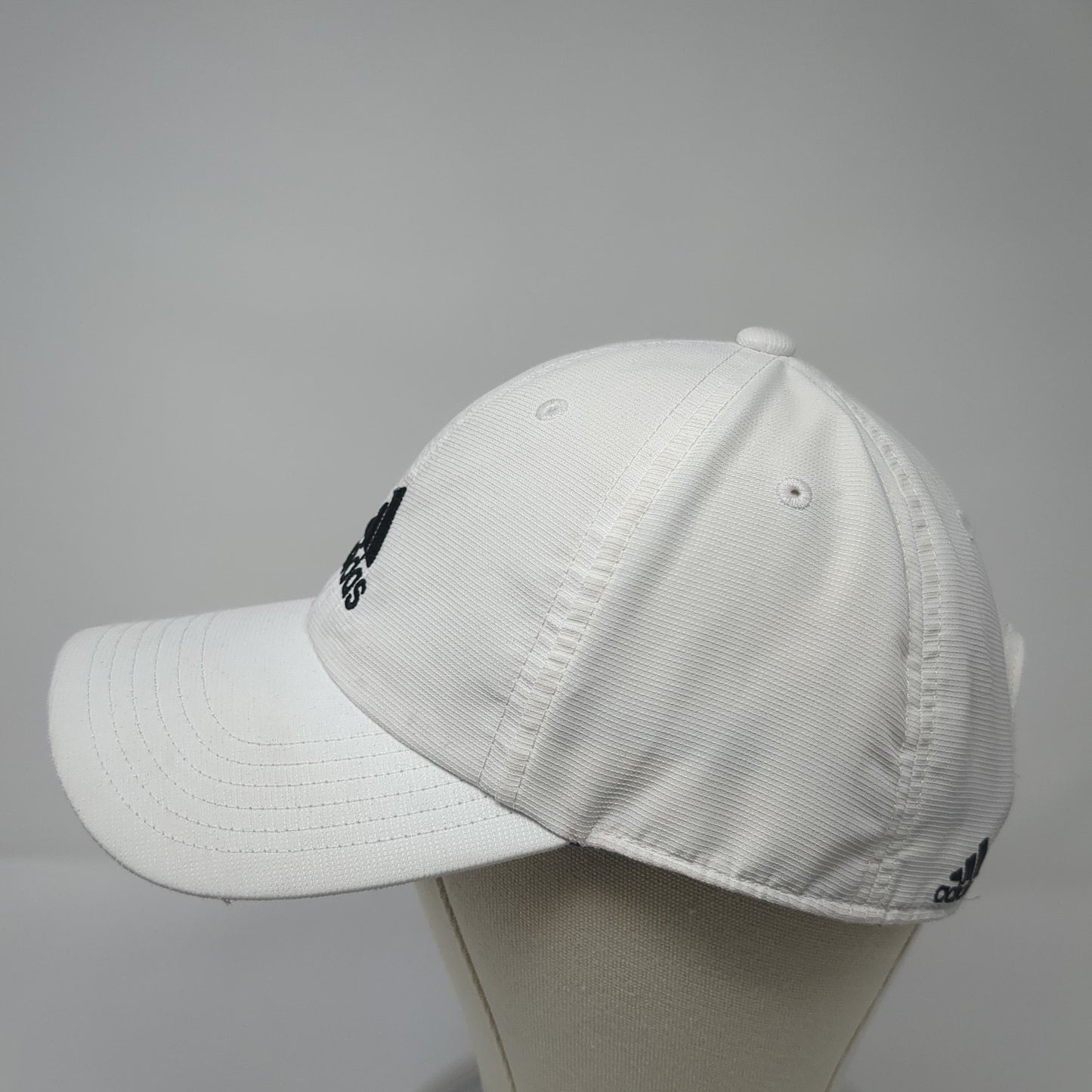 Adidas Strapback Baseball Cap White One Size Adjustable Embroidered 6 Panel