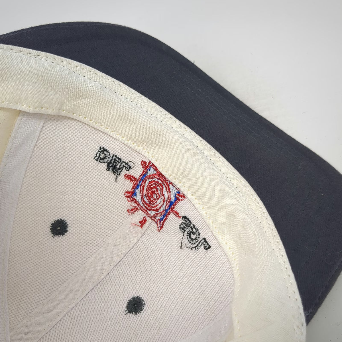 Del Sol Baseball Cap White Blue One Size Embroidered Sun Logo Slideback Hat