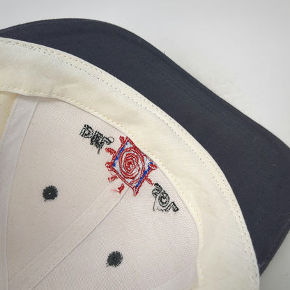 Del Sol Baseball Cap White Blue One Size Embroidered Sun Logo Slideback Hat