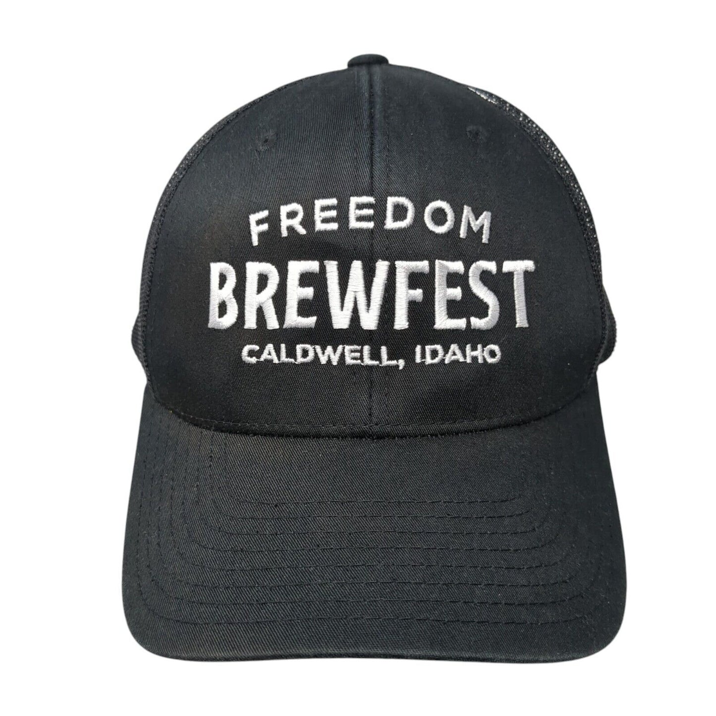 Freedom Brewfest Caldwell Idaho Snapback Trucker Hat Black OSFA Mesh Back
