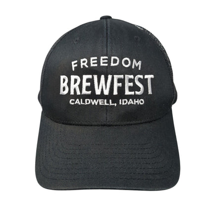 Freedom Brewfest Caldwell Idaho Snapback Trucker Hat Black OSFA Mesh Back