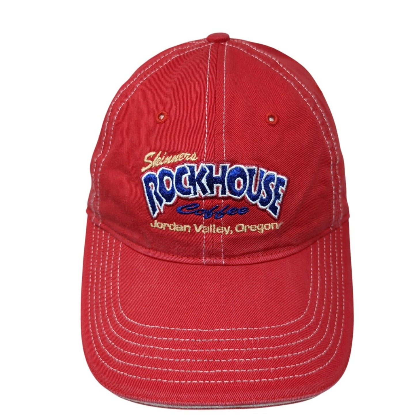 Skinners Rockhouse Coffee Strapback Hat Red M/L Adjustable 6 Panel Richardson