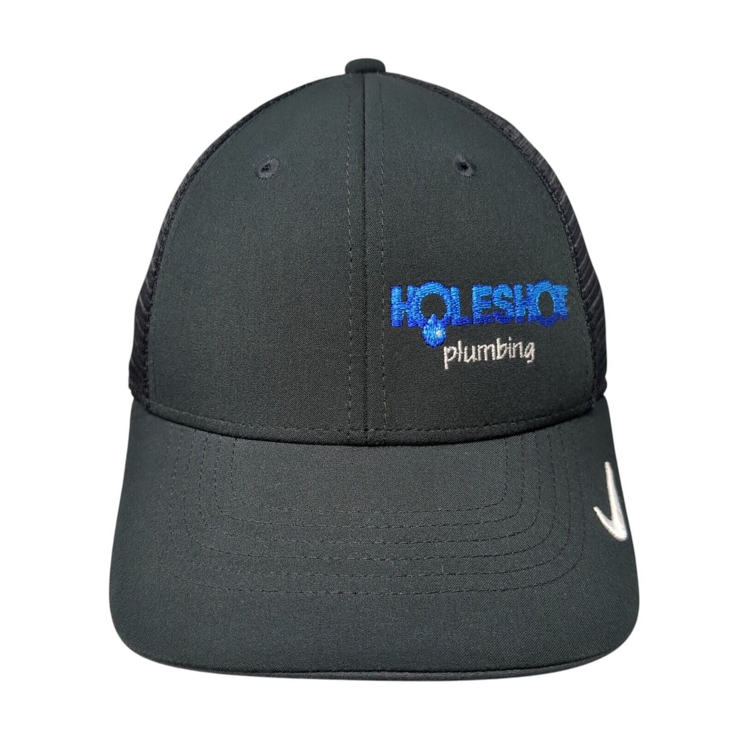 Holeshot Plumbing Fitted Mesh Back Trucker Hat Black M/L Nike Dri-Fit