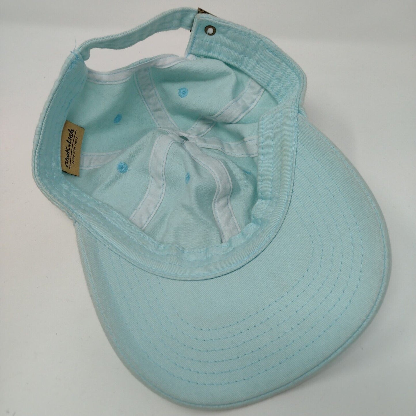 Chok Lids Skideback Hat Blue OSFA Adjustable Vented Holes 6 Panel Blank