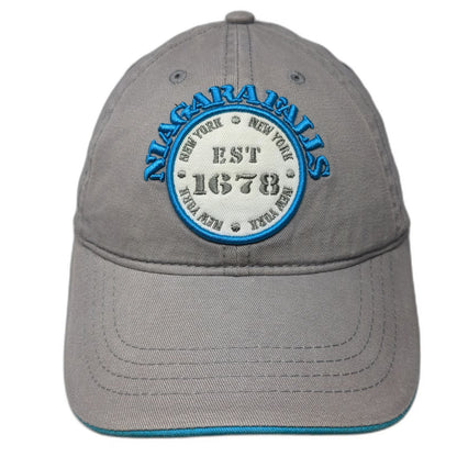 Blooming Onion Baseball Cap Gray Blue One Size Niagara Falls Strapback Hat Patch