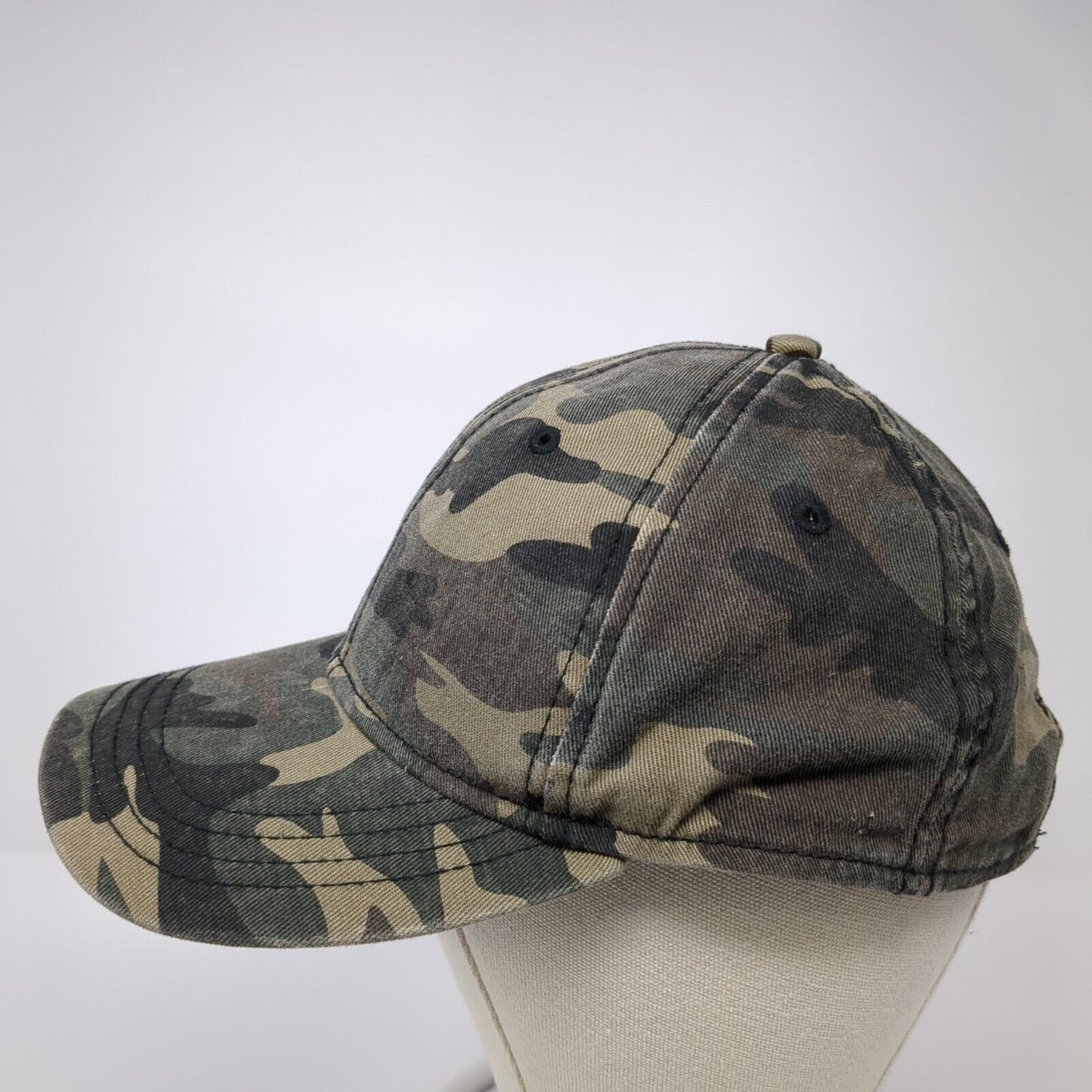George Strapback Hat Camouflage One Size Adjustable Vented Holes 6 Panel Blank