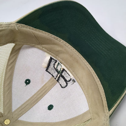 Otto Trucker Hat Beige Green One Size Farm Bureau Insurance Logo Mesh Snapback