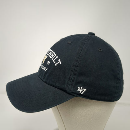 47 Vanderbilt University NCAA Black White Gold OSFM Cap Cotton Slideback Logo