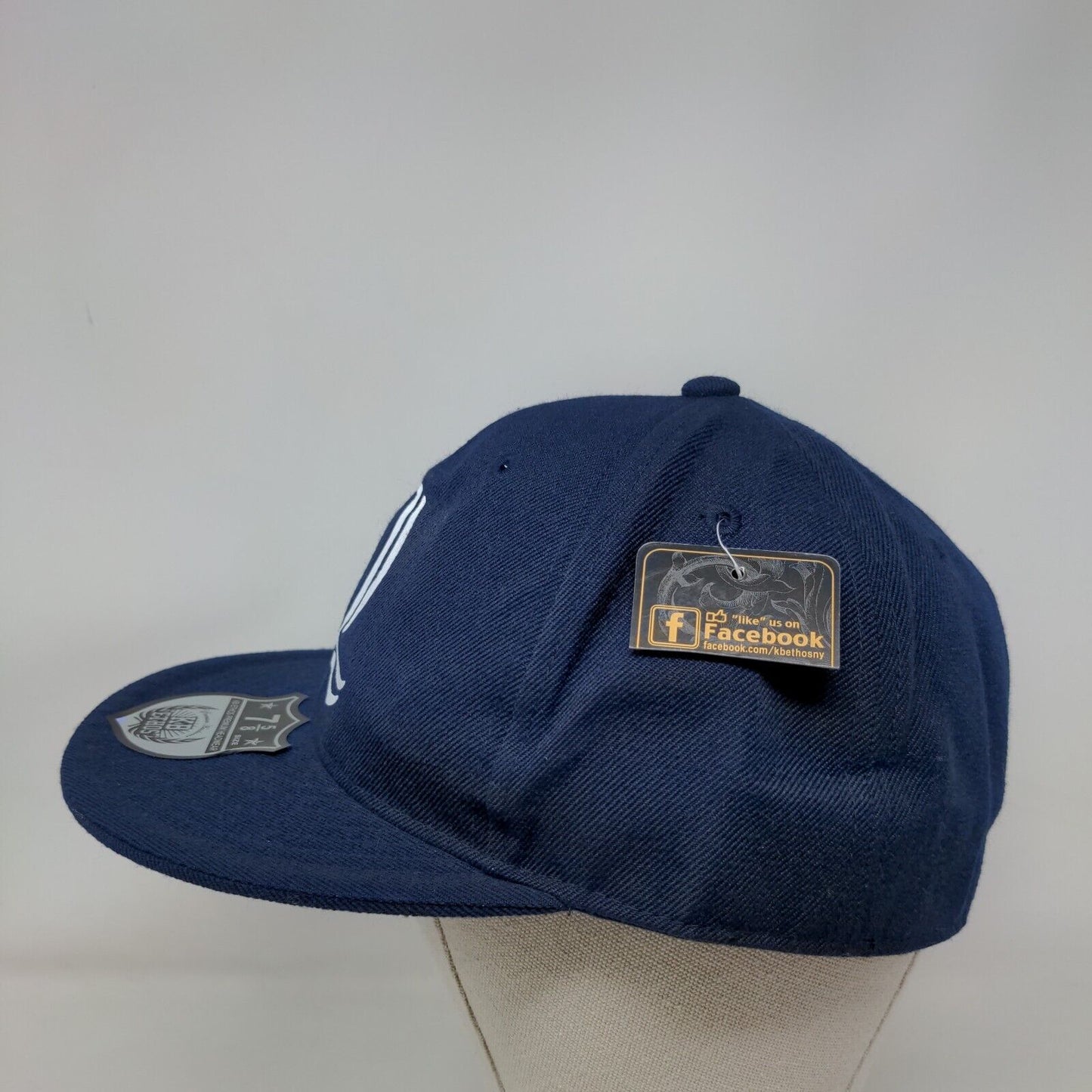 Quinnipiac Fitted Hat Blue 7 5/8 Vent Holes 6 Panel KB ETHOS W/Tags