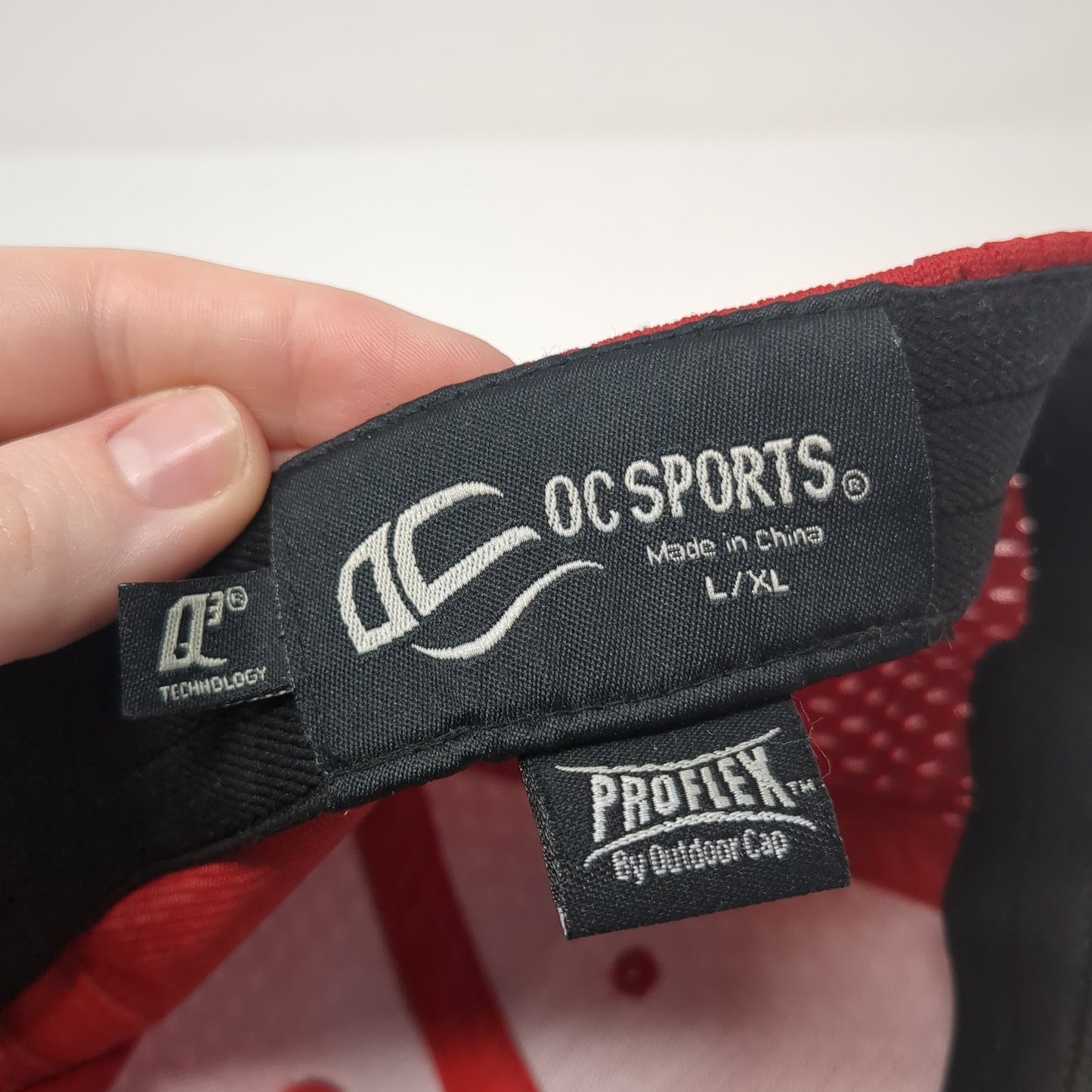 Letter A Fitted Hat Red XL Stretch Proflex By Outdoor Cap OC Sports