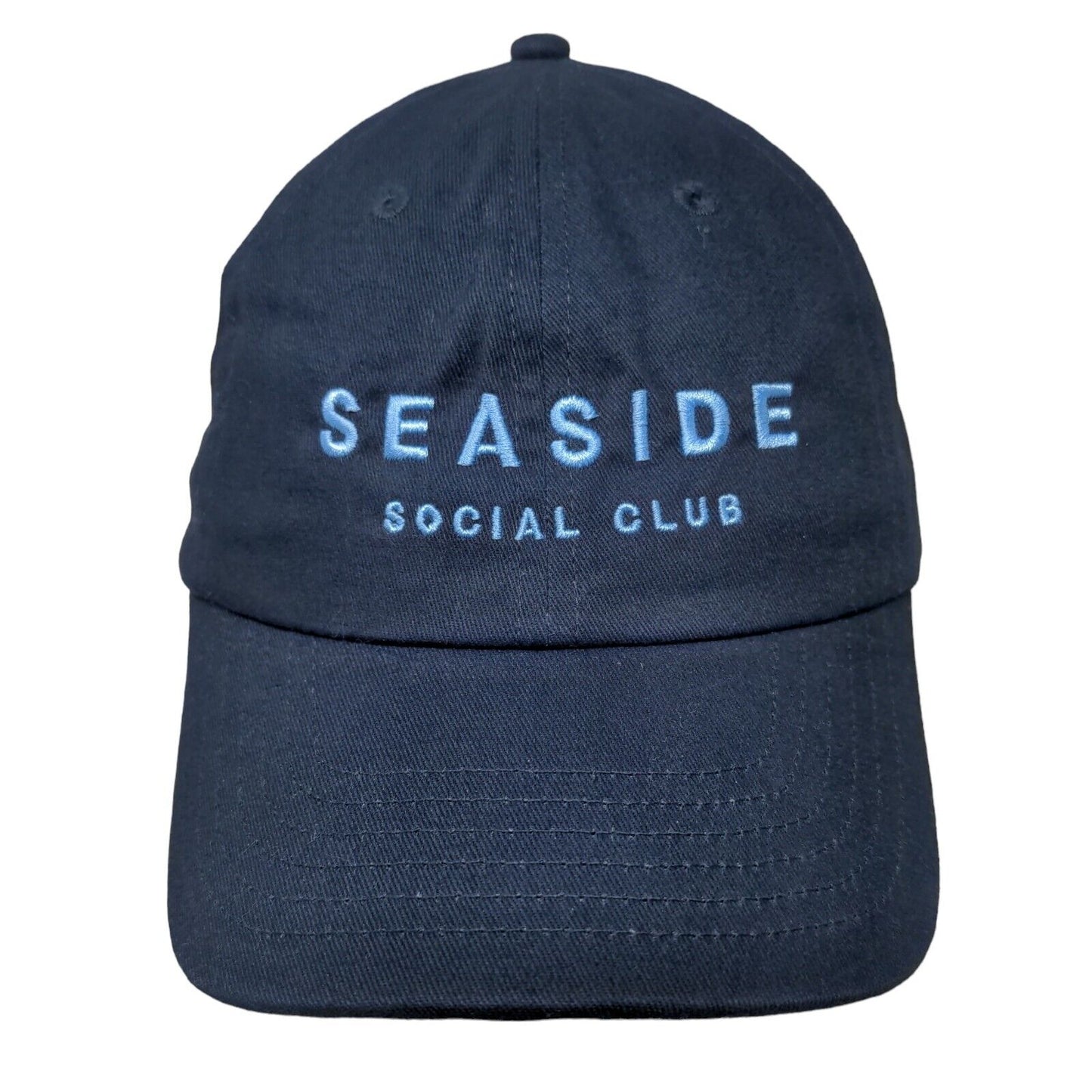 Seaside Social Club Slideback Hat Blue One Size Adjustable Embroidered BIG X