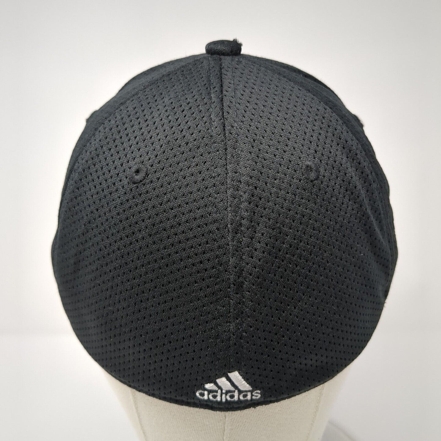 Adidas 3 Stripes Fitted Hat Black One Size Climalite Embroidered Solid