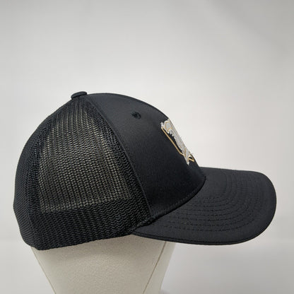 Old English K Fitted Mesh Back Trucker Hat Black 7 3/8-8 Embroidered