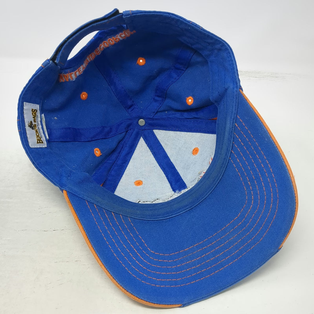 Buck's Bags Baseball Cap Blue Orange OSFM Valley Wide Energy Mountain Logo Hat