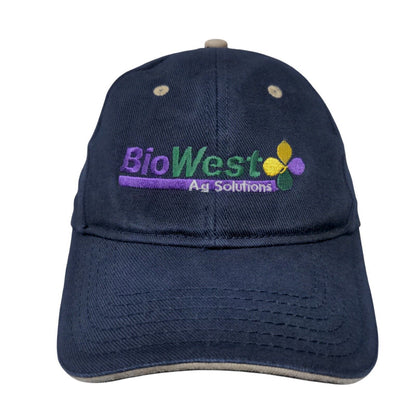 Bio West AG Solutions Strapback Hat Blue OSFM Adjustable Embroidered Cotton Otto