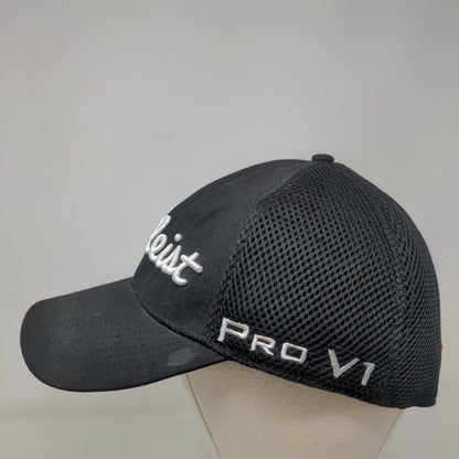 Titleist Fitted Mesh Back Hat Black Medium-Large Embroidered New Era