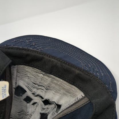 USS Hailey DD-556 Patch Snapback Hat Blue One Size Adjustable Solid