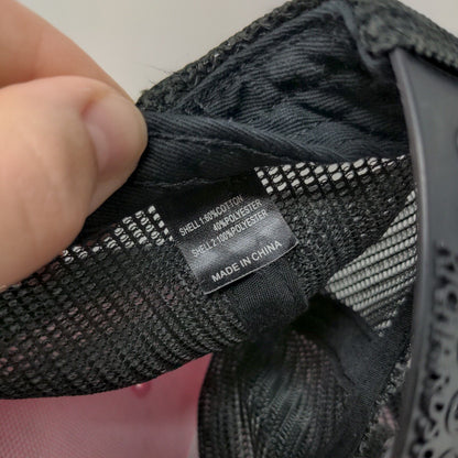 Richardson Leather Patch Snapback Mesh Back Trucker Hat Pink One Size