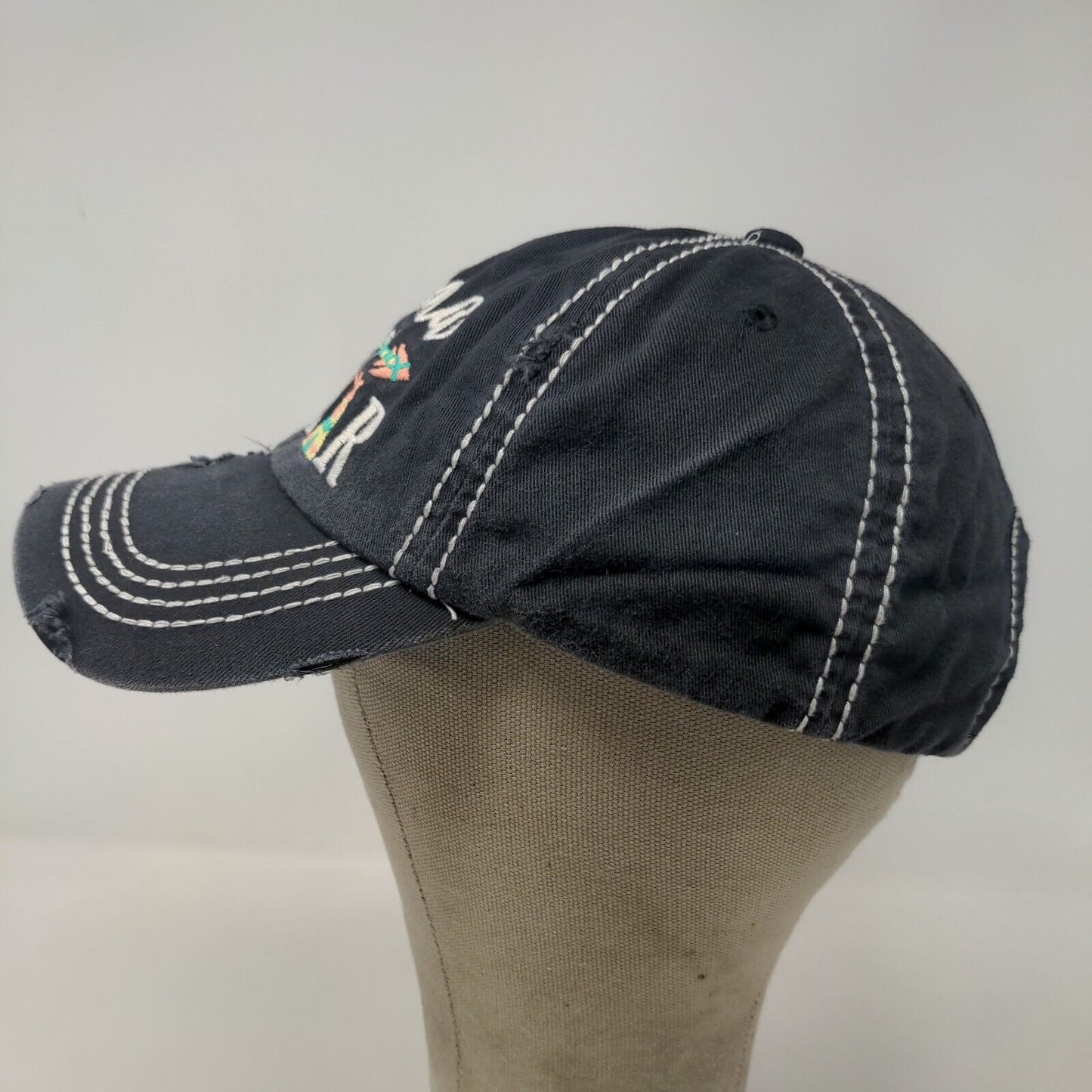 KB Ethos Women's Strapback Hat Blue Adjustable Embroidered Mama Bear Distressed