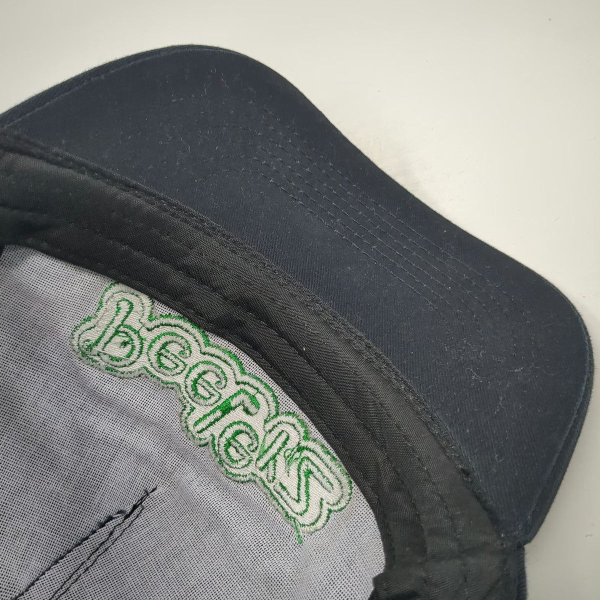 AMOS Peelerz 5 Panel Black Hat One Size Slideback Adjustable Embroidered Cotton