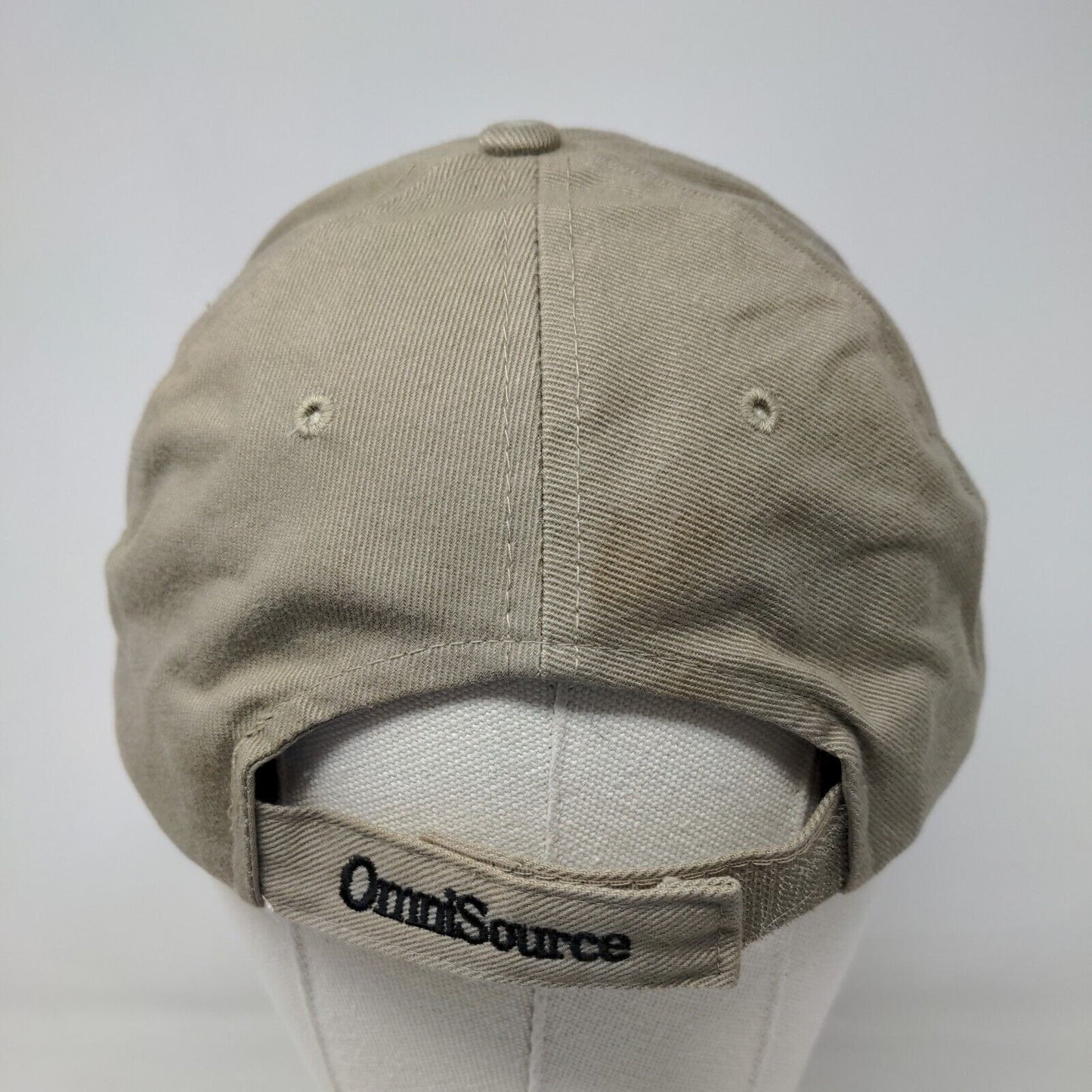 Omni-Source Corporation Men's Strapback Hat Tan Embroidered Logo Cotton