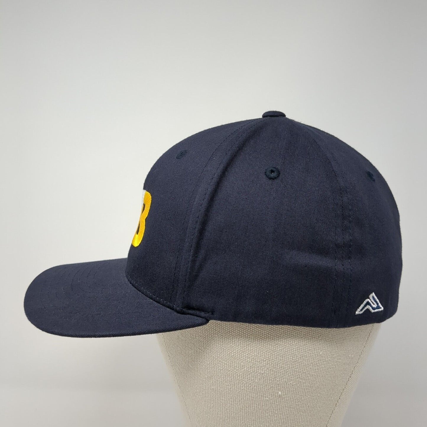 MYB Fitted Hat Blue 6 7/8-7 3/8 Flexfit Embroidered 6 Panel Pacific Headwear