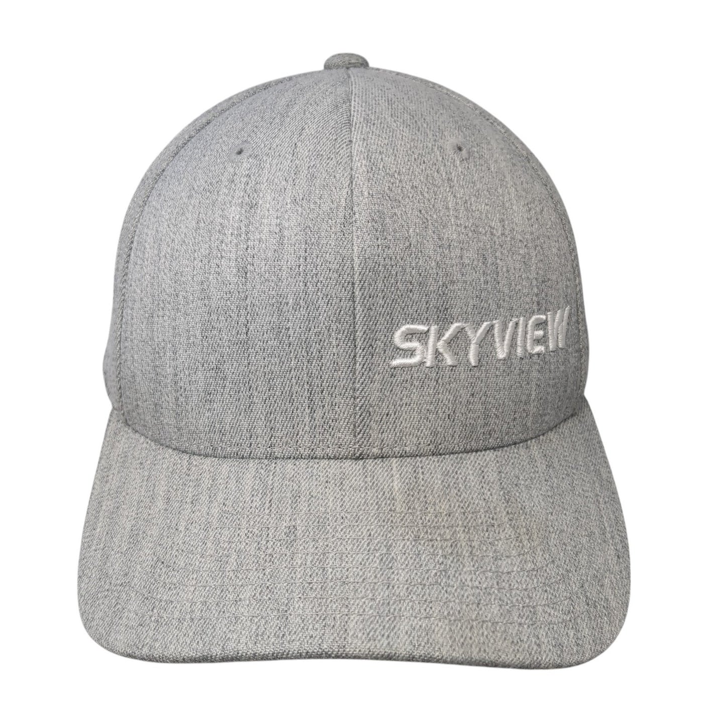 Skyview Fitted Hat Gray XL Embroidered Vent Holes Flexfit Yupoong