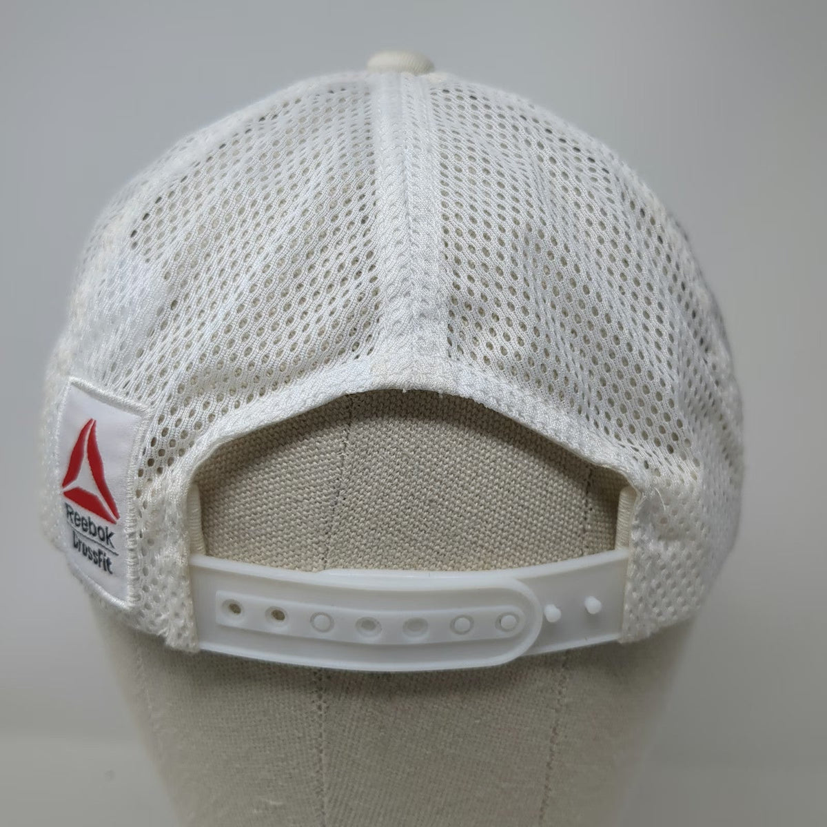 Reebok CrossFit Trucker Hat White L Mesh Snapback Neon Stripe Workout Gym Hat