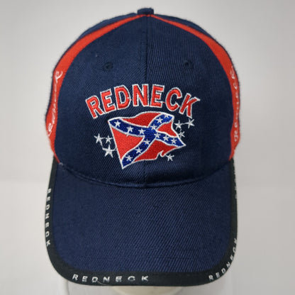 Redneck Rebel Flag Strapback Hat Blue One Size Adjustable Embroidered 8 Panel