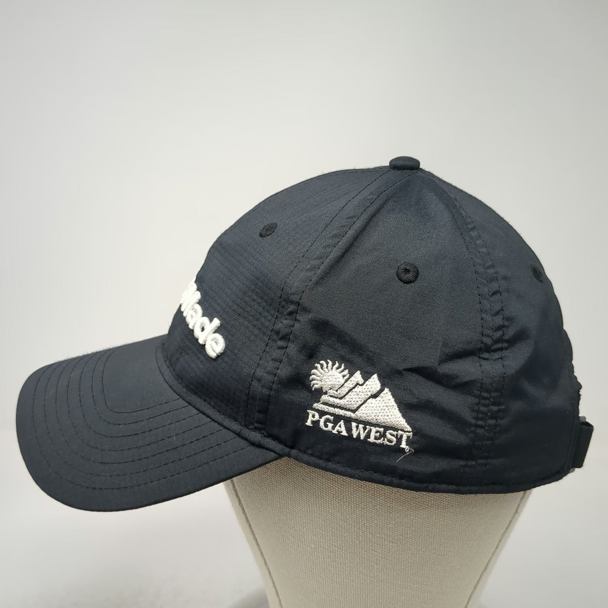 TaylorMade Baseball Cap Black One Size PGA West Golf Hat Strapback Performance