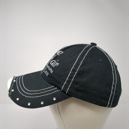Lake Hair Don't Care Slideback Hat Black One Size Adjustable Rhinestone