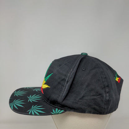 Weed Leaf Marijuana Kush Snapback Hat Black OSFA Embroidered Premium