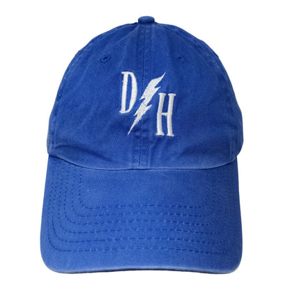 Big X Men's Slideback Hat Blue Embroidered DH Lightning Bolt Logo Cotton