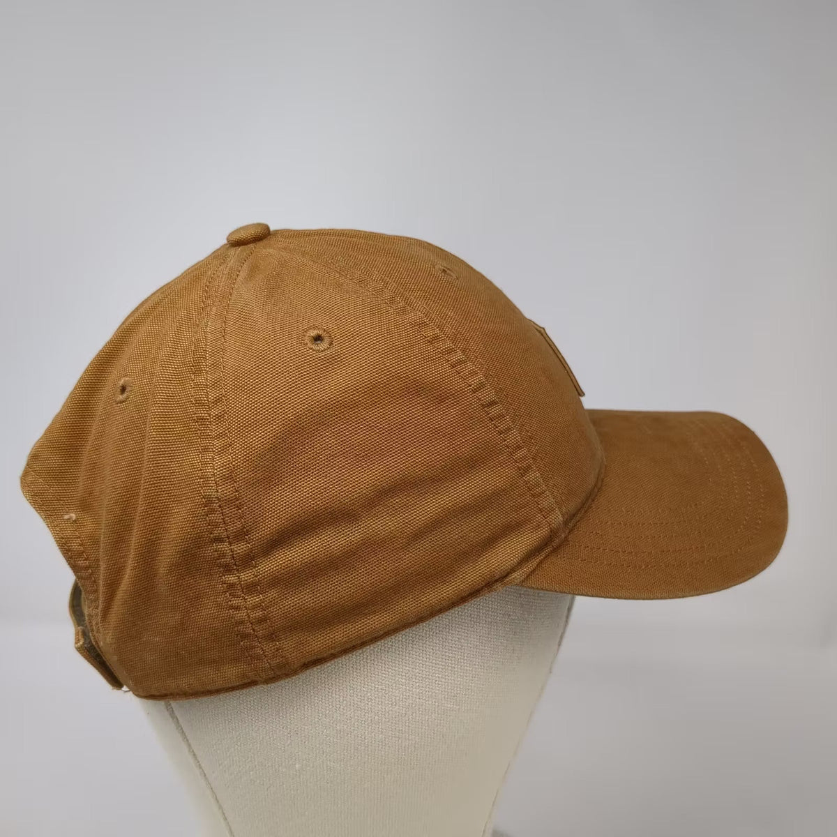 Carhartt Brown Baseball Cap One Size Adjustable Leather Patch Cotton Hat