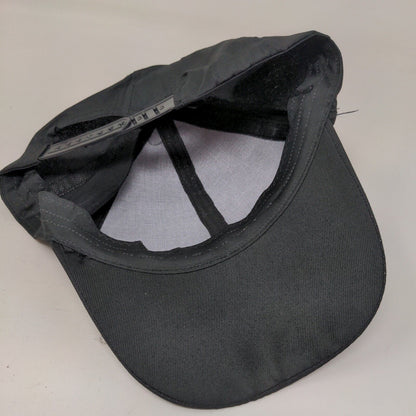 Unbranded Snapback Hat Black One Size Adjustable Solid 6 Panel Blank
