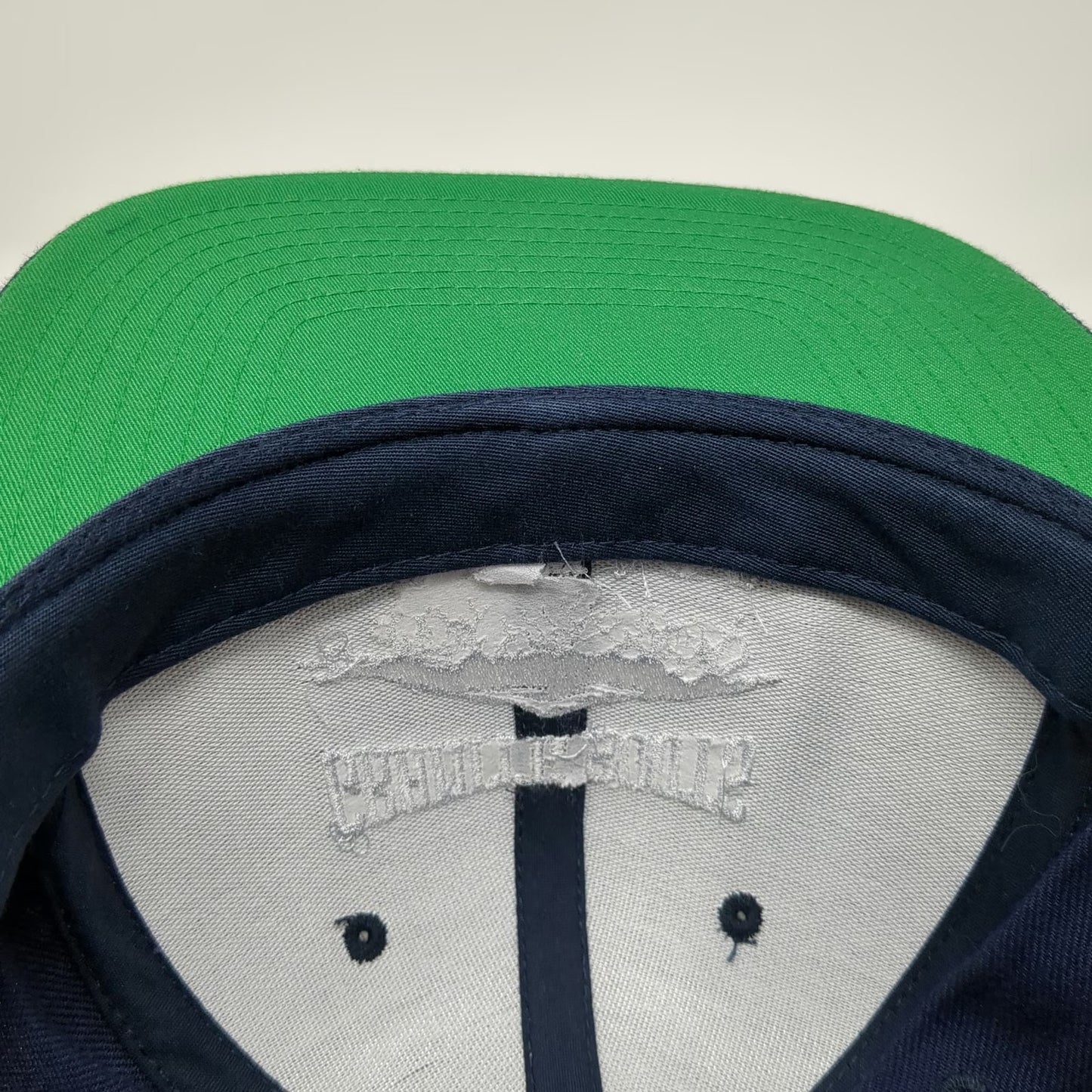 Yupoong Snapback Blue Hat One Size Granite Roots Brewing Flat Brim Green Under