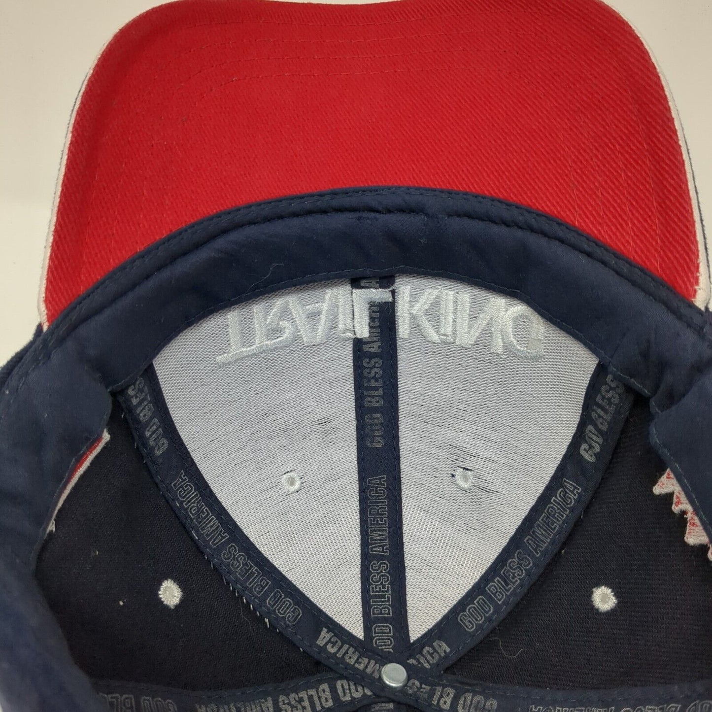 Trail King Strapback Hat Blue One Size Adjustable Embroidered Patriotic Cotton
