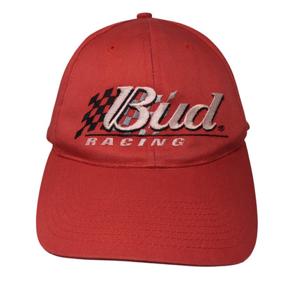 Bud Racing Snapback Hat Red One Size Adjustable Embroidered 6 Panel Spike Sports