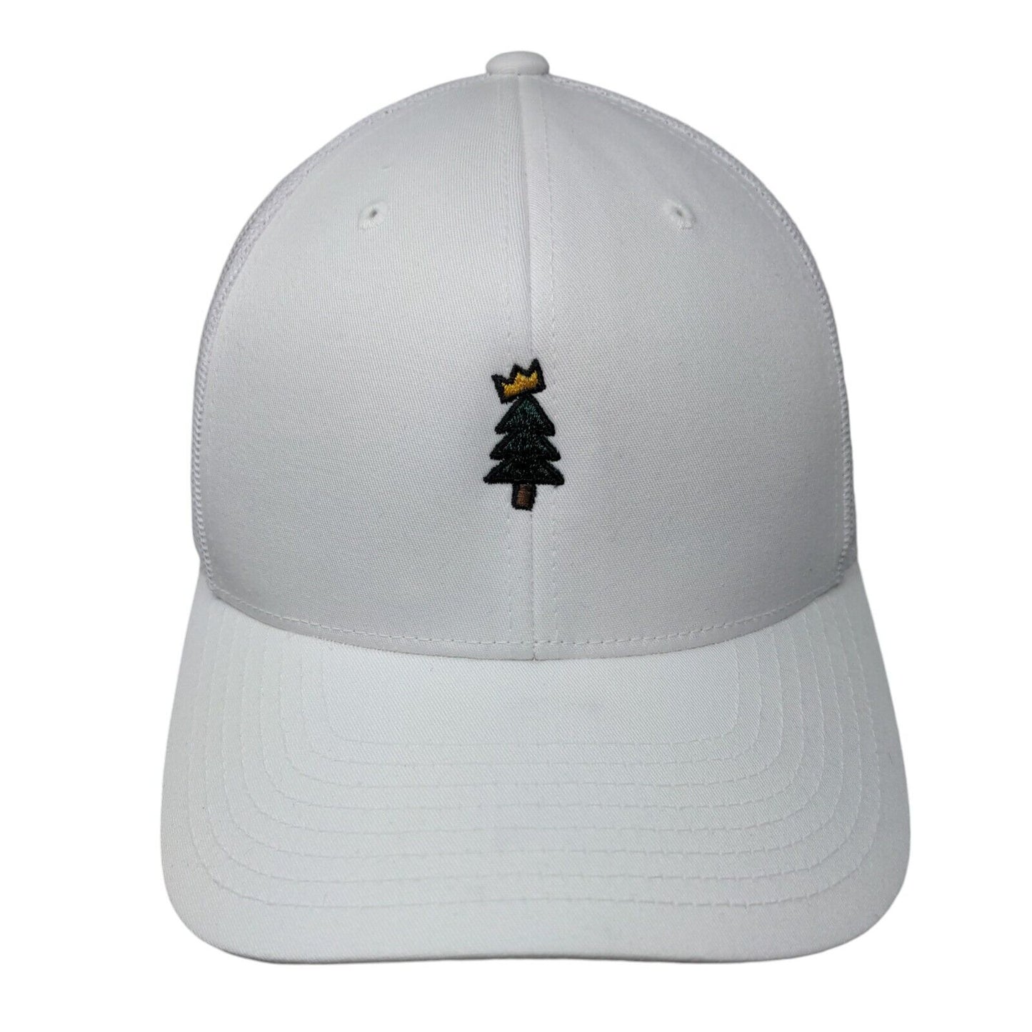 Christmas Tree Snapback Mesh Back Trucker Hat White One Size Yupoong